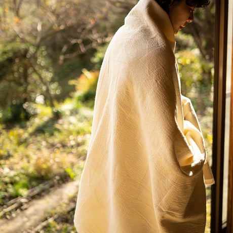 シルッキアップサイクルブランケット -silk and wool- White