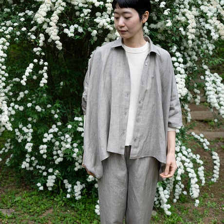 シルッキコクーンシャツ -SILKKI LINEN- Charcoal brown