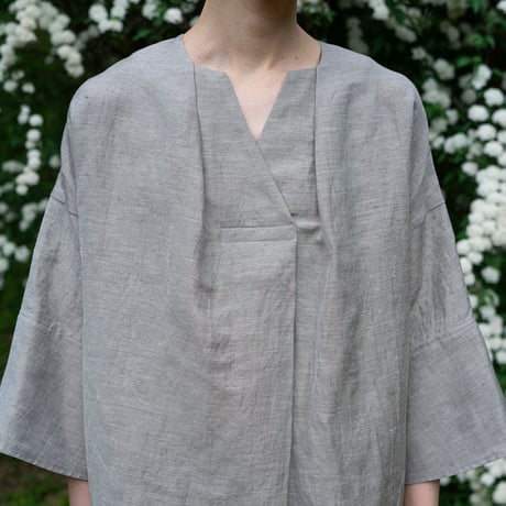 シルッキフレアスリーブチュニック -SILKKI LINEN- Charcoal brown