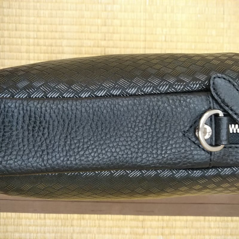 印傳屋 手提げ（黒×黒、網代） ビジネスバッグ 上原勇七商店製