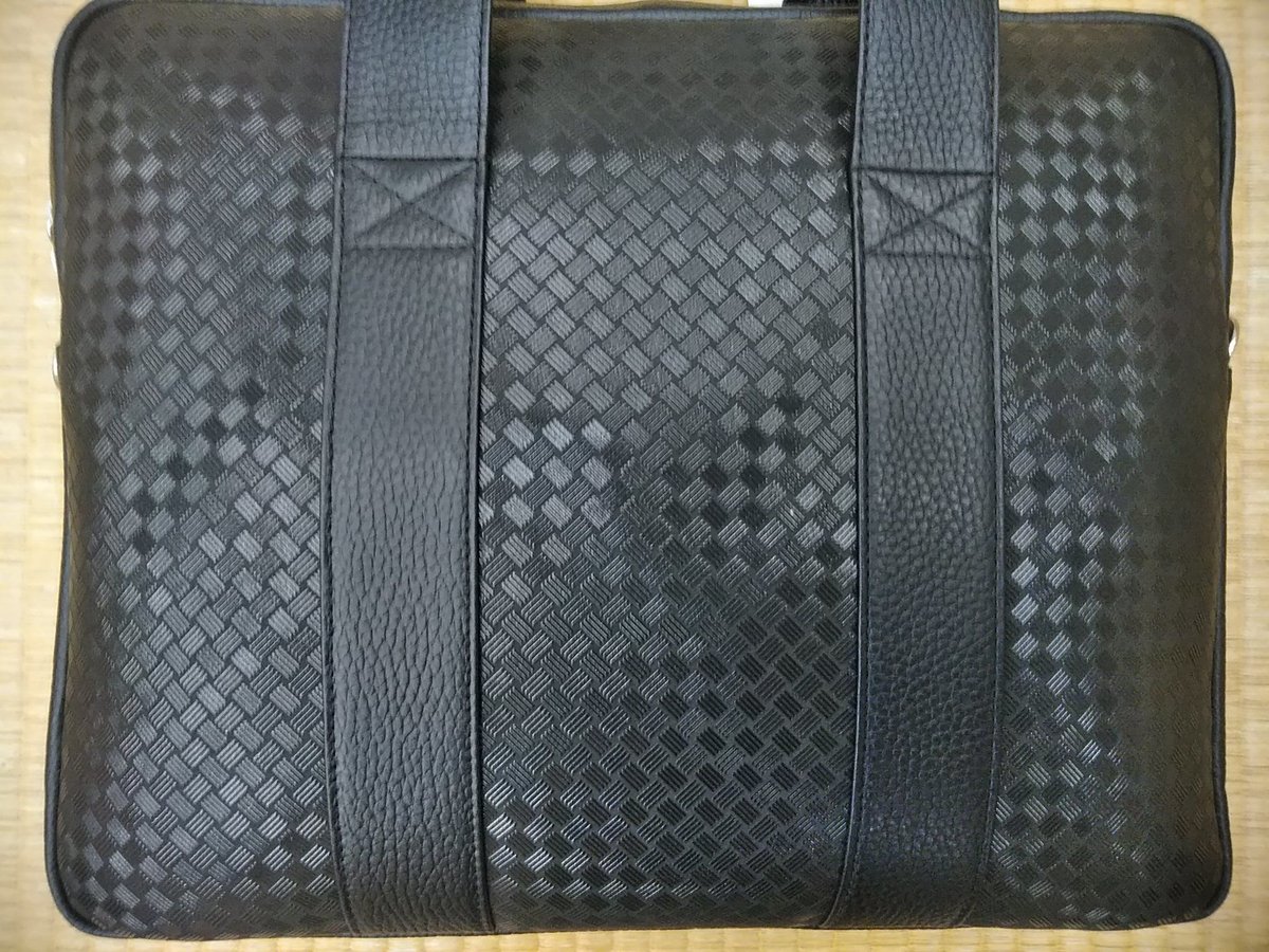 印傳屋 手提げ（黒×黒、網代） ビジネスバッグ 上原勇七商店製