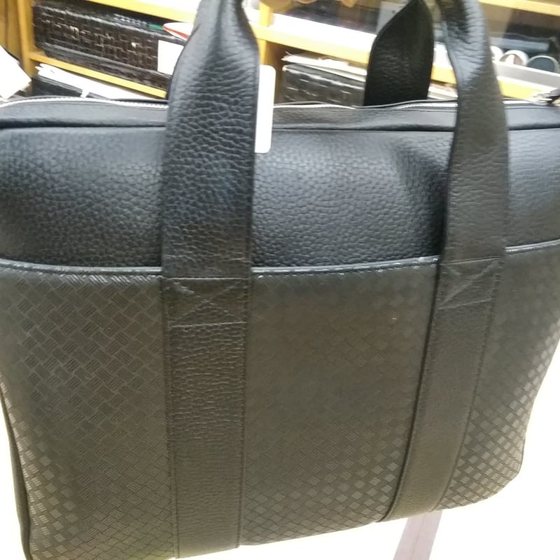 印傳屋 手提げ（黒×黒、網代） ビジネスバッグ 上原勇七商店製