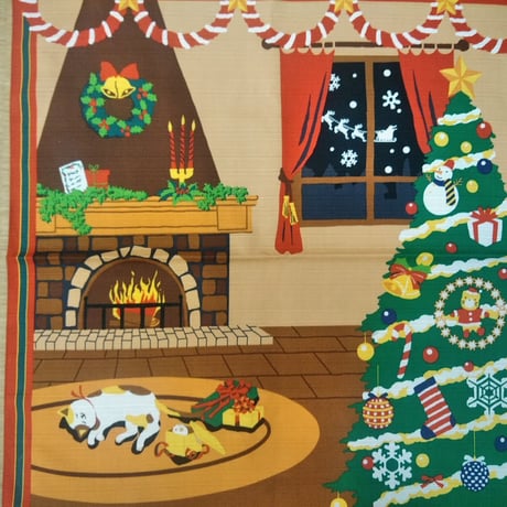 三毛猫みけの夢日記　小ふろしき　12月「みけのクリスマス」50センチ
