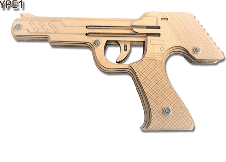 輪ゴムピストル 連射式　9連射タイプTYPE1　6連射タイプTYPE2