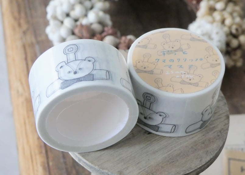 25mmマスキングテープ『ずっとクマのクリップ』 | トビマツショウイチロウ