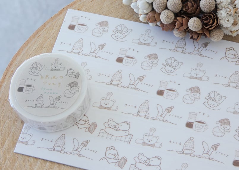 受注数に上限あり】マスキングテープ『クマの線画』 | トビマツショウ