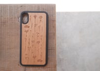 【iPhoneX/XS】ウッド衝撃吸収ケース『花』