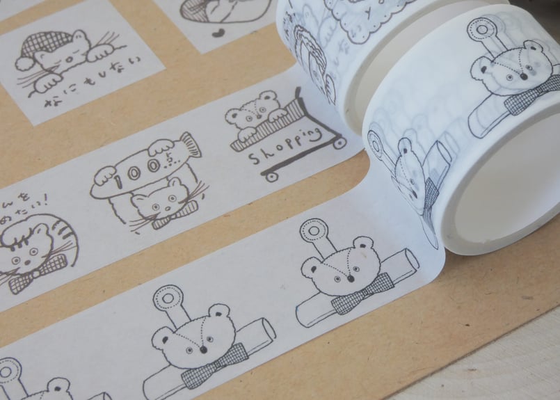 25mmマスキングテープ『ずっとクマのクリップ』 | トビマツショウイチロウ