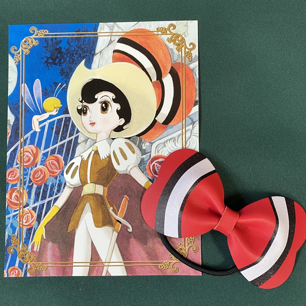 リボンの騎士 本革ヘアゴム（ミニポスター付）【赤】 | tokyo atom