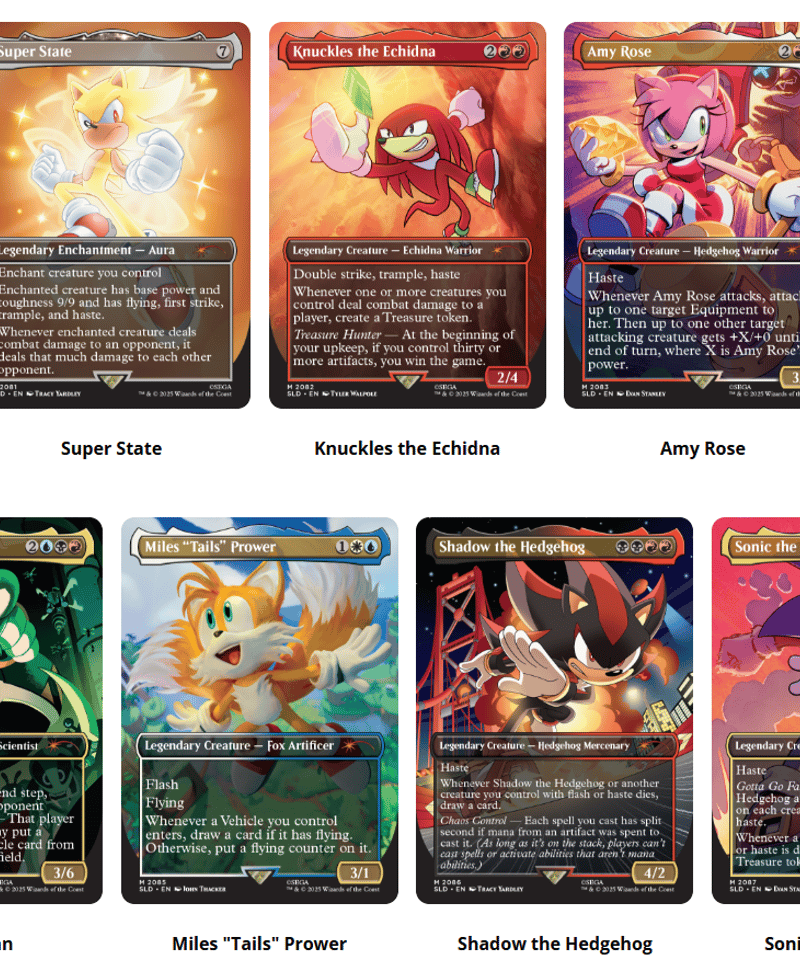 MTG SONIC Friends&Foes 英語版　新品未開封3枚セット Secret Lair x Sonic: Friends & Foes Coming to WPN Stores | WPN