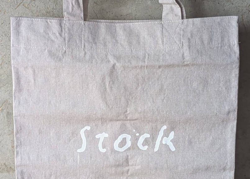 stockロゴ入りオリジナルトートバッグ(ベージュ) | パンストック天神店 