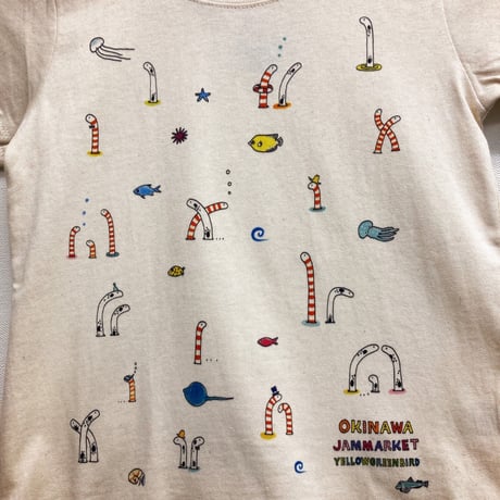 プリントTシャツ(90/100/110/120cm)チンアナゴ&ニシキアナゴ