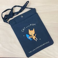 手描きサコッシュ〜CAT with FISH 〜