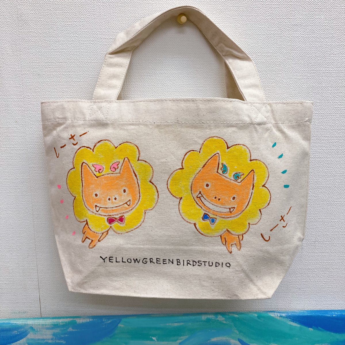 手描きトートバッグ（小）しーさーしーさー | きみどりのとりスタジオ