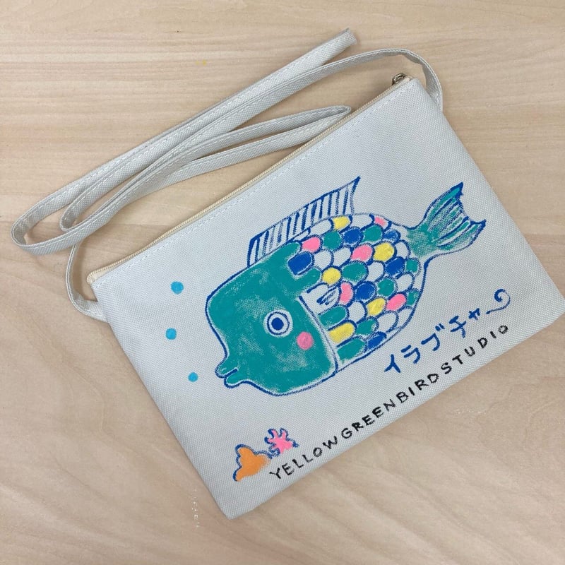 専用 手描きイラスト ばく×ミニ 手描きミニサコッシュ〜イラブチャー〜 | きみどりのとりスタジオ