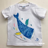 手描きTシャツ〜ジンベイザメ(白)〜ALLSIZE(90/100/110/120/140/160/S/M/L)