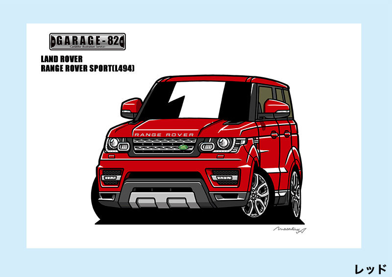 Land Rover RangeRover アートスケッチ サイン、専用ケース付 車
