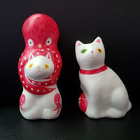 猫に蛸　プレミアム２９　＆　猫に毬(小)  相良人形