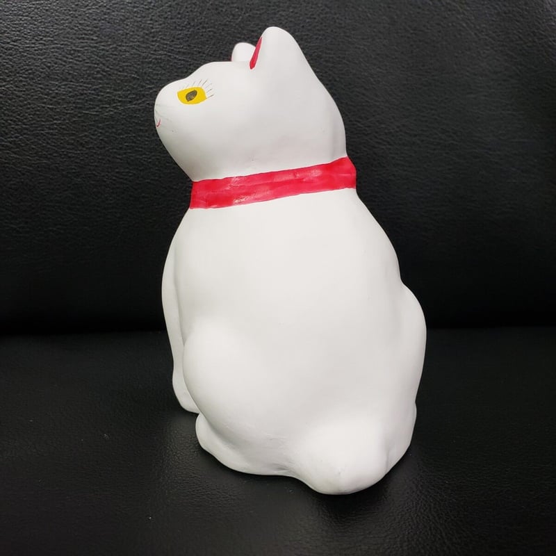 郷土玩具　山形　米沢　相良人形　さがらたかし　猫に鯛　土人形　民芸　縁起物　ネコ 猫に毬(大) 5 相良人形 | いいべっす山形