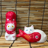 猫に蛸 とんぼ14＆ 猫に毬(大) 相良人形 | いいべっす山形