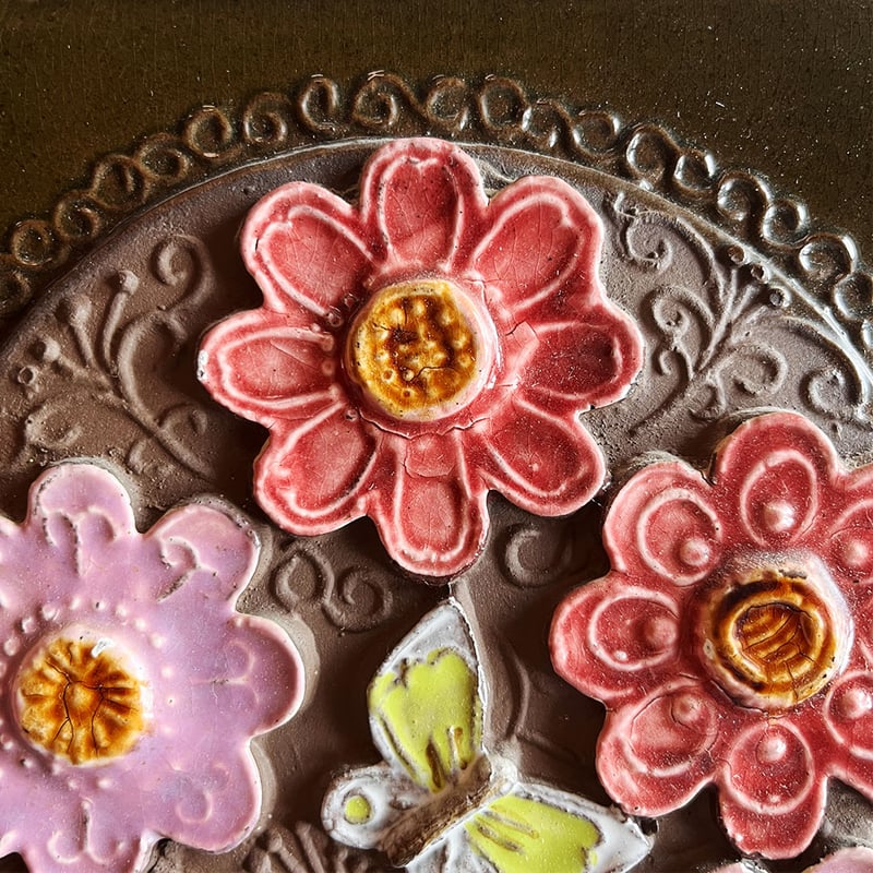 Jie Gantofta ピンクのお花の陶板(大) (訳あり品) | 雑貨店hazina