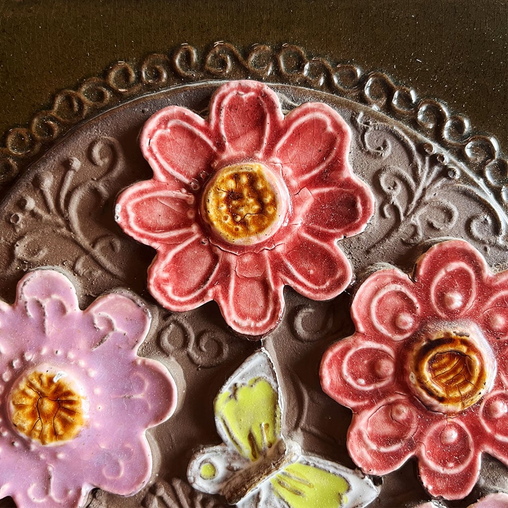 Jie Gantofta ピンクのお花の陶板(大) (訳あり品) | 雑貨店hazina
