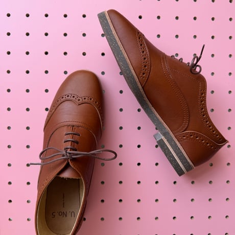 K16-1904-2504 /wing tip shoes / 3 brown