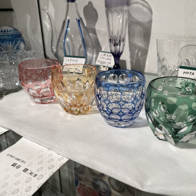 KAGAMI 江戸切子 伝統工芸士 鍋谷聰作 ロックグラス＜菊花＞ 江戸切子 伝統工芸士・鍋谷聰 作 ロックグラス＜紫陽花