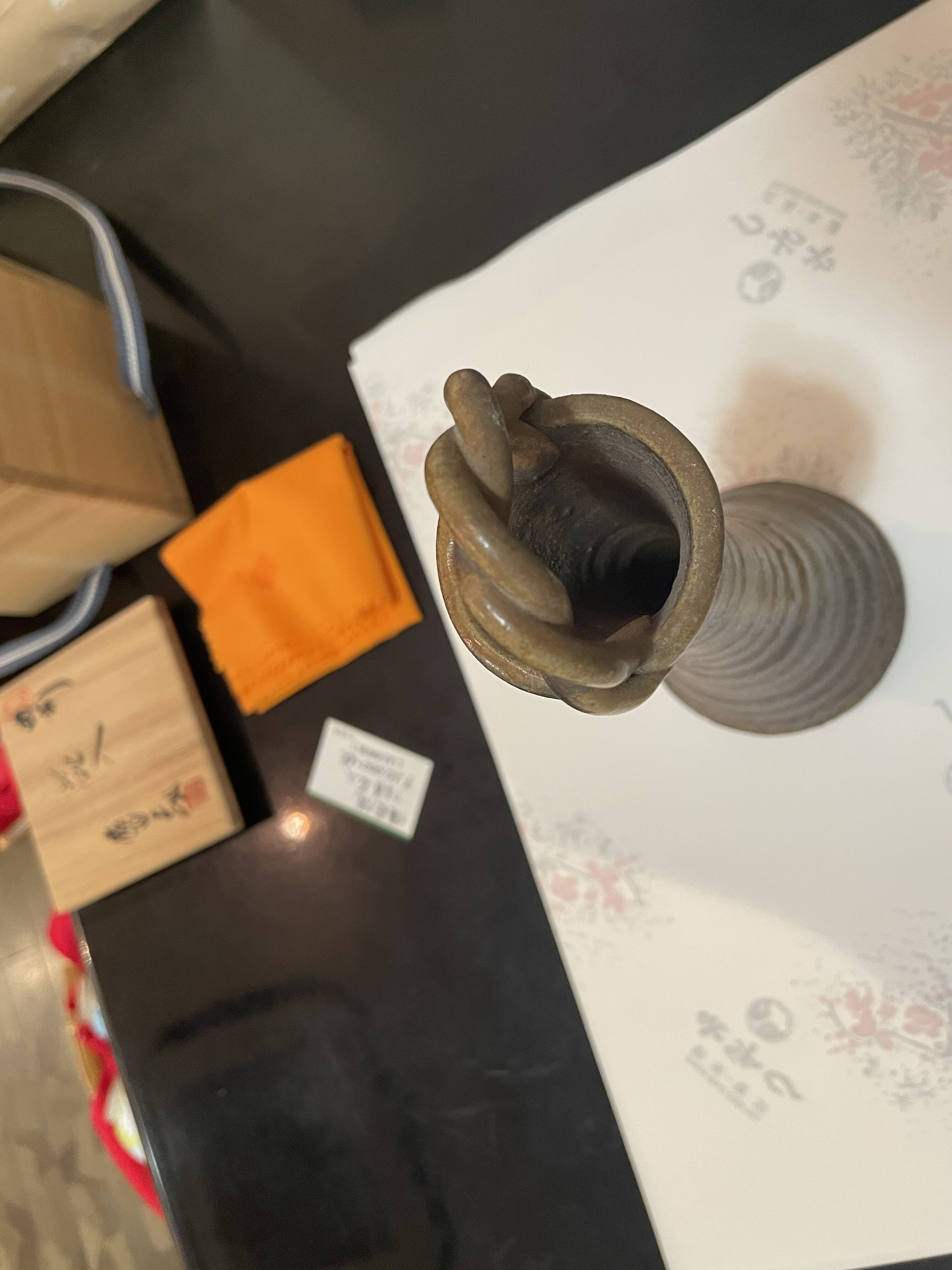 備前焼 鈴木勝詞作 鶴首花入 花瓶 | つちや陶器店