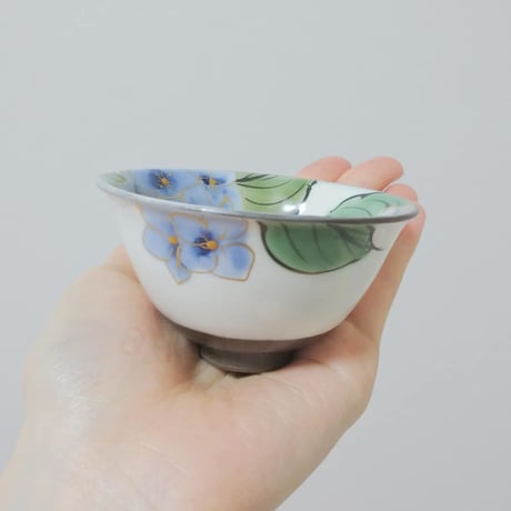 清水焼 陶あん 盃  紫陽花