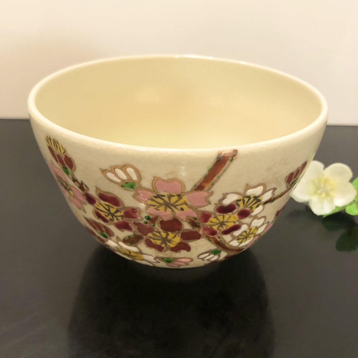 京焼 抹茶碗 金彩花桜 香菊 | つちや陶器店 京焼 抹茶碗 金彩花桜 香菊 | つちや陶器店