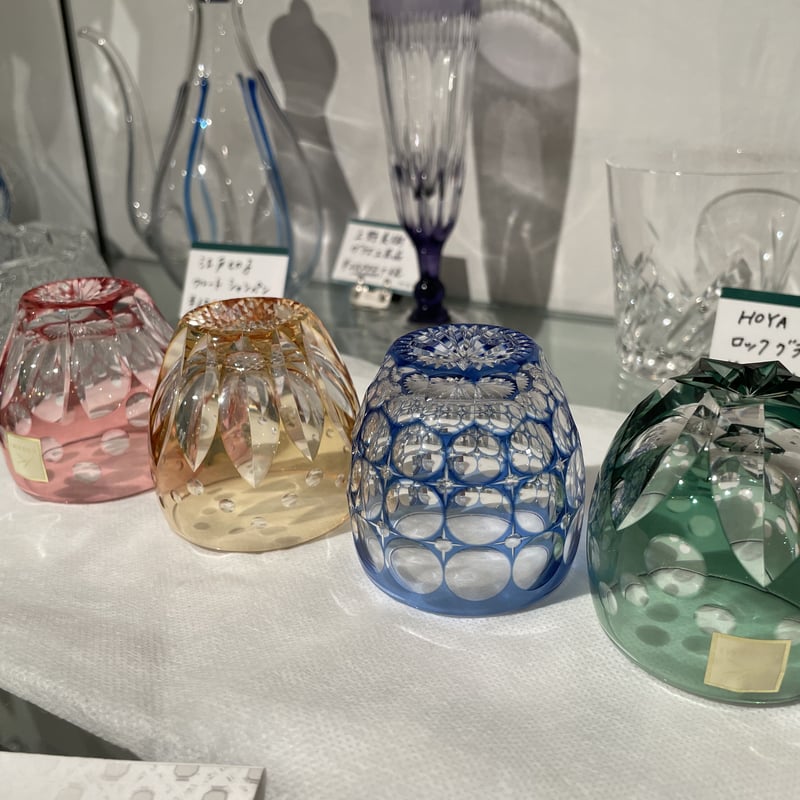 KAGAMI江戸切子 冷酒杯 鍋谷聰 各色 桜 向日葵 紫陽花 水仙