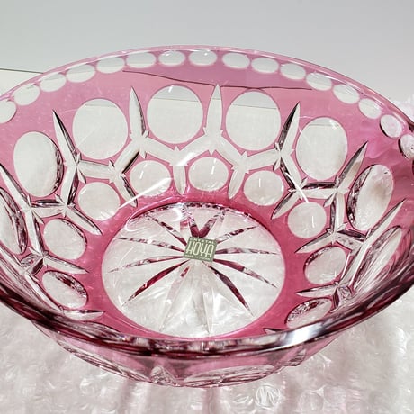 HOYA  クリスタル切子　菓子鉢　一品作