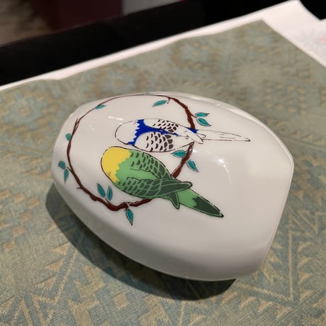 九谷焼　花瓶　3.5号　一輪生　睦インコ  一輪挿