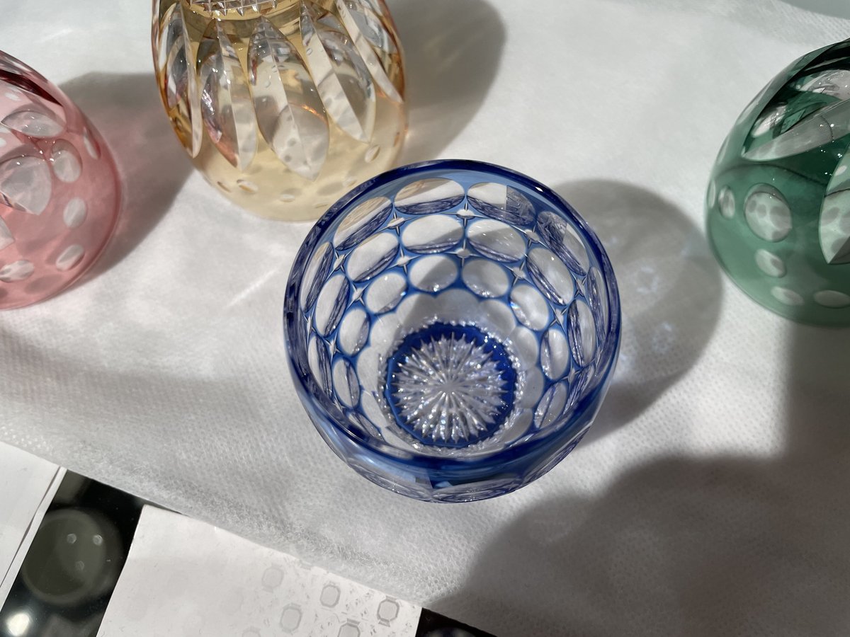KAGAMI江戸切子 冷酒杯 鍋谷聰 各色 桜 向日葵 紫陽花 水仙