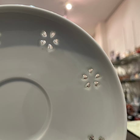 波佐見焼　花詰碗皿　紅茶碗皿　はさみ焼