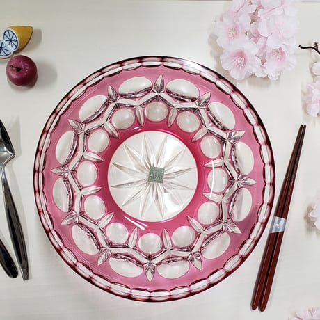HOYA  クリスタル切子　菓子鉢　一品作