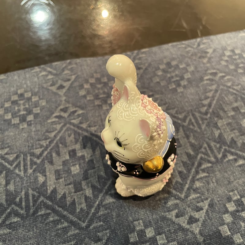 九谷焼 招き猫 まねき猫 花紫 花むらさき | つちや陶器店 九谷焼 招き猫 まねき猫 花紫 花むらさき | つちや陶器店
