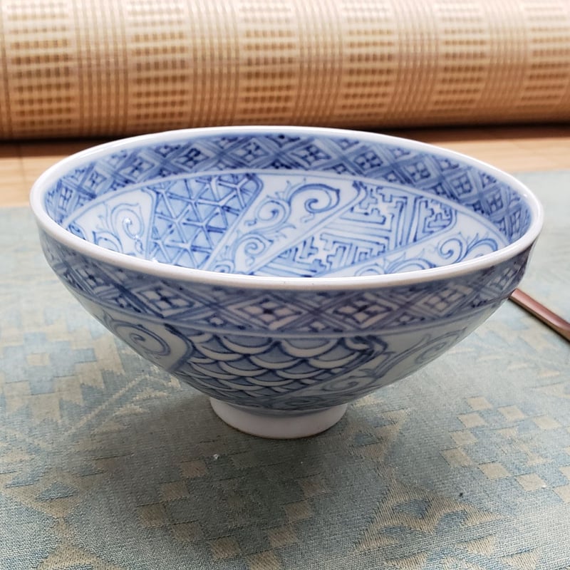 美濃焼 青山禮三氏作 染付抹茶碗 一品作 | つちや陶器店