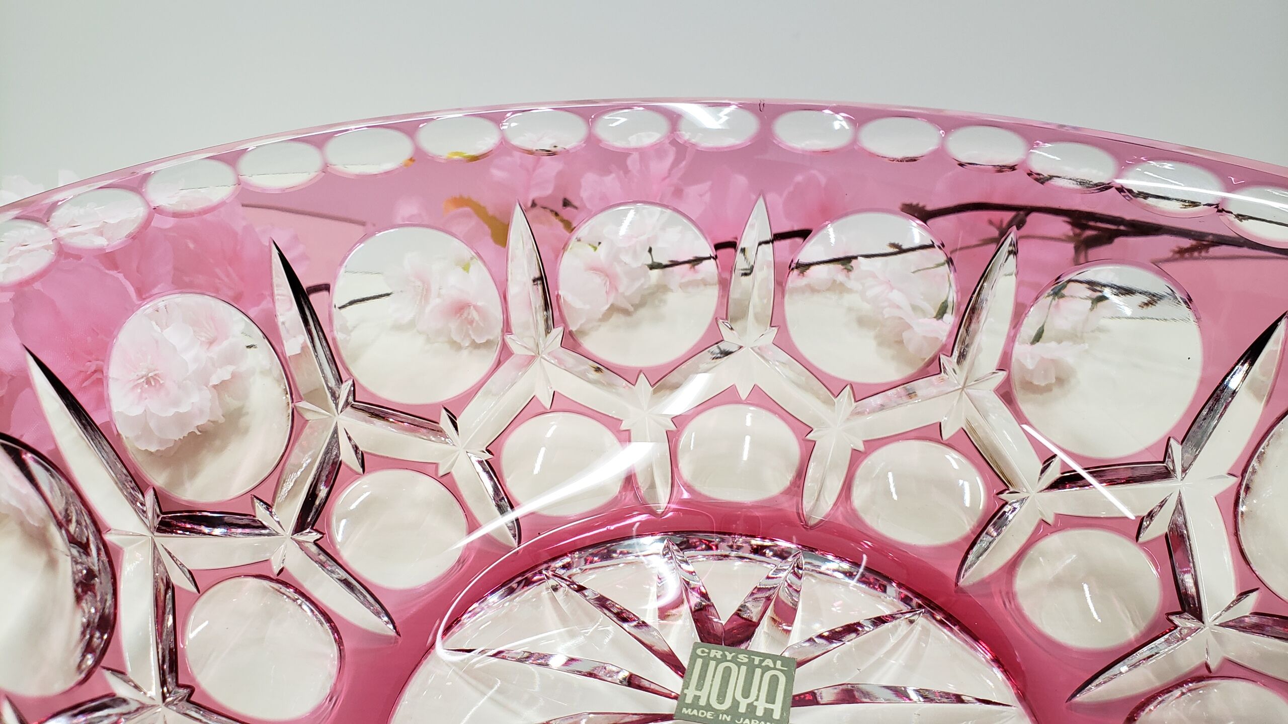 ♥新品 　HOYA 　クリスタル 　デカンタ 　ハンドカット 　切子 33ｃｍ HOYA クリスタル切子 菓子鉢 一品作 | つちや陶器店