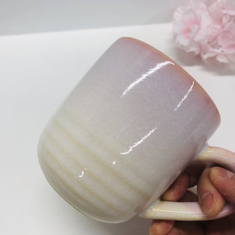 萩焼　マグカップ　つぼみ桜　椿秀窯