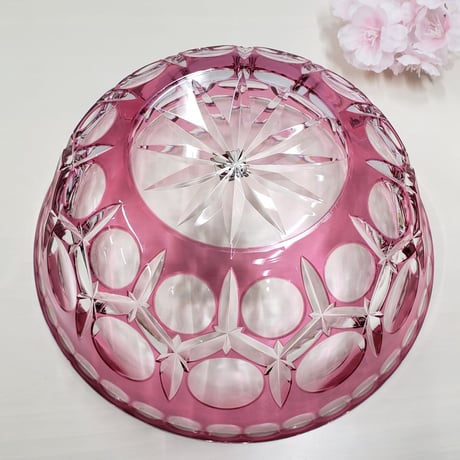 HOYA  クリスタル切子　菓子鉢　一品作