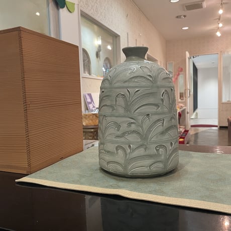 清水焼　花瓶　宇野徹　作品　一品作