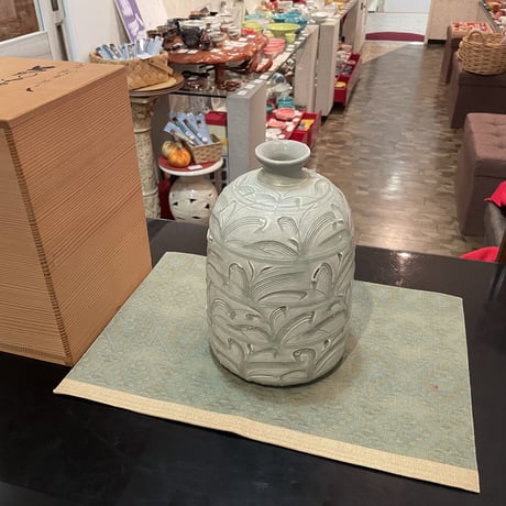 清水焼　花瓶　宇野徹　作品　一品作