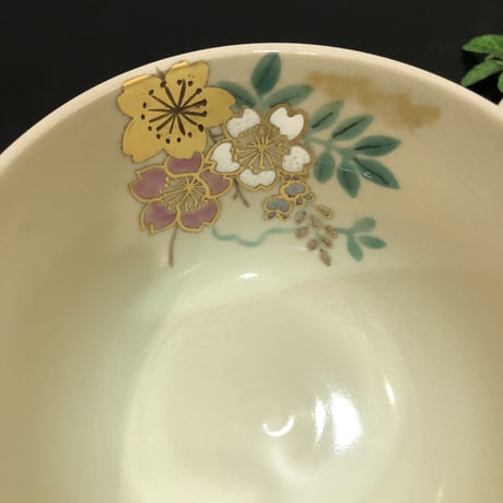 京焼　抹茶碗　藤桜　香菊