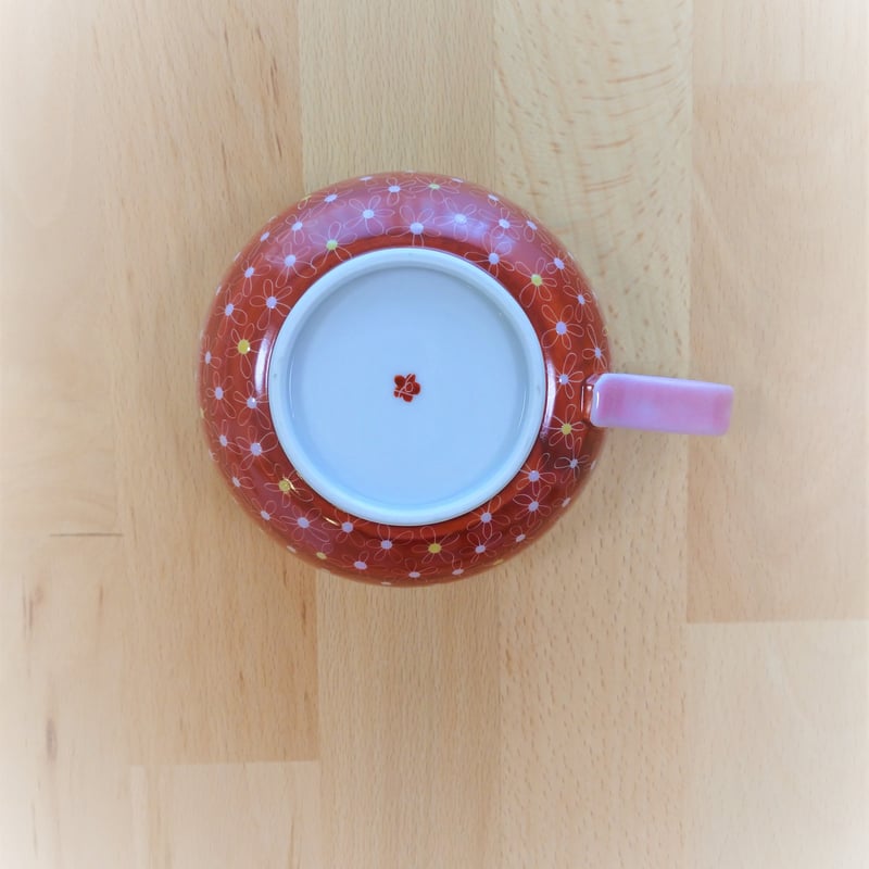 九谷焼 朱巻小花 スープカップ | つちや陶器店