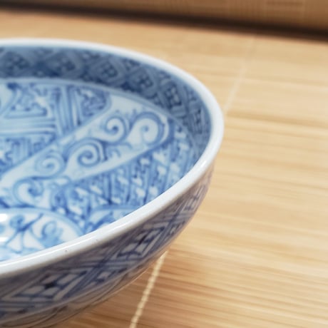 美濃焼　青山禮三氏作　染付抹茶碗　一品作