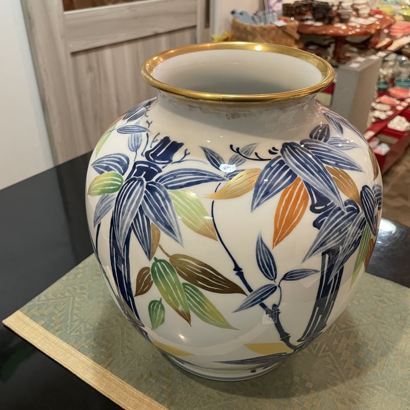 大倉陶園 竹笹花瓶 一品作 昭和38年 | つちや陶器店 大倉陶園 竹笹花瓶 一品作 昭和38年 | つちや陶器店
