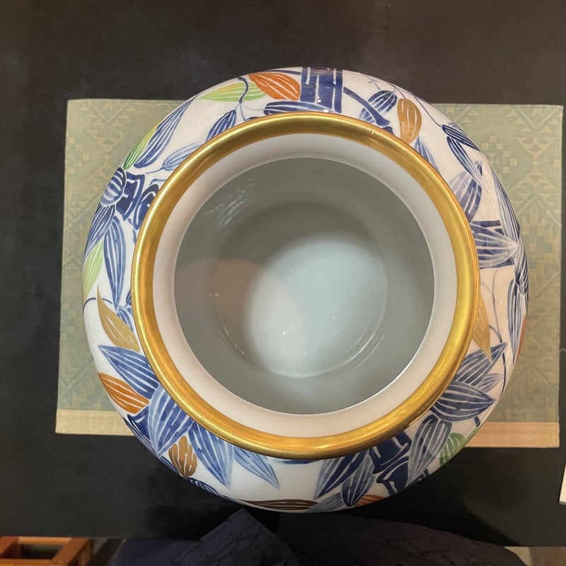 大倉陶園 竹笹花瓶 一品作 昭和38年 | つちや陶器店