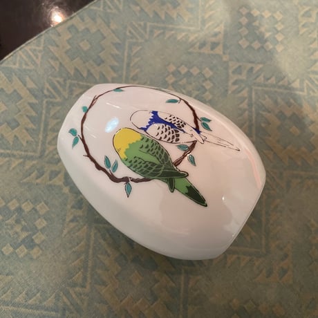 九谷焼　花瓶　3.5号　一輪生　睦インコ  一輪挿